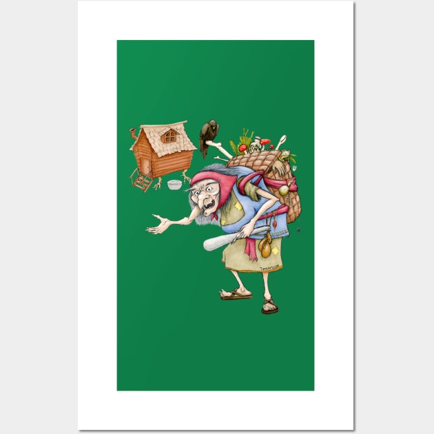 Baba Yaga & Chicken Leg Hut Wall Art by TursiArt